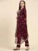 Picture of Georgette Dark Magenta Straight Cut Salwar Kameez