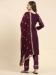 Picture of Georgette Dark Magenta Straight Cut Salwar Kameez