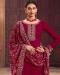 Picture of Georgette Dark Red Straight Cut Salwar Kameez