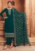 Picture of Georgette Dark Green Straight Cut Salwar Kameez