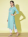 Picture of Cotton Light Steel Blue Readymade Salwar Kameez