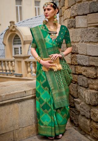 Picture of Wonderful Silk Sea Green Saree