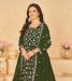 Picture of Georgette Dark Olive Green Anarkali Salwar Kameez