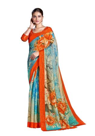 Picture of Fine Silk Cadet Blue Saree