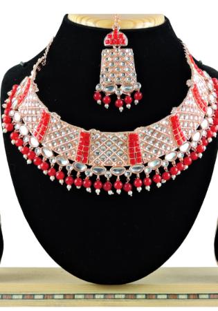 Picture of Ravishing Fire Brick Necklace Set