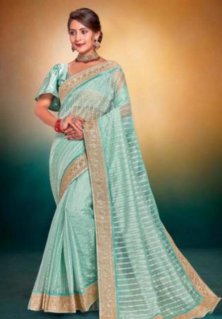 Picture of Sublime Satin Dark Sea Green Saree