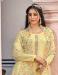 Picture of Georgette Pale Golden Rod Straight Cut Salwar Kameez