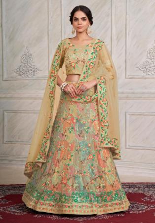 Picture of Elegant Georgette & Net Tan Lehenga Choli