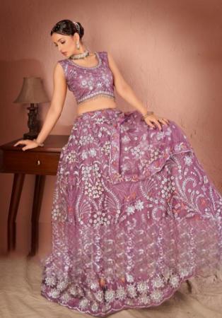 Picture of Beauteous Georgette & Silk Rosy Brown Lehenga Choli