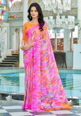 Picture of Good Looking Chiffon Deep Pink Saree