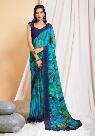 Picture of Grand Chiffon Sea Green Saree