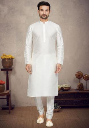 Picture of Amazing Cotton & Silk Off White Kurtas