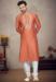 Picture of Well Formed Cotton & Silk Dark Salmon Kurtas