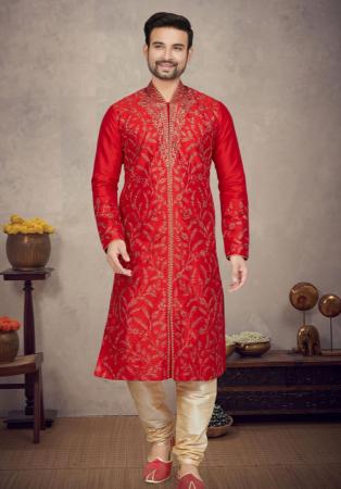 Picture of Gorgeous Cotton & Silk Indian Red Kurtas