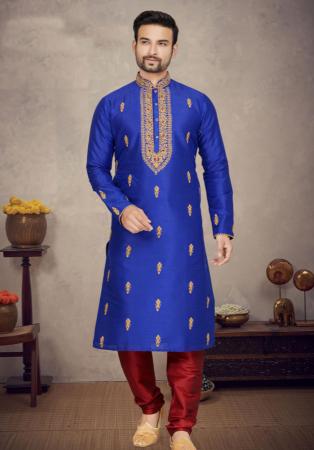 Picture of Sublime Cotton & Silk Midnight Blue Kurtas