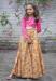 Picture of Stunning Silk Hot Pink & Khaki Readymade Lehenga Choli