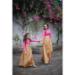 Picture of Stunning Silk Hot Pink & Khaki Readymade Lehenga Choli