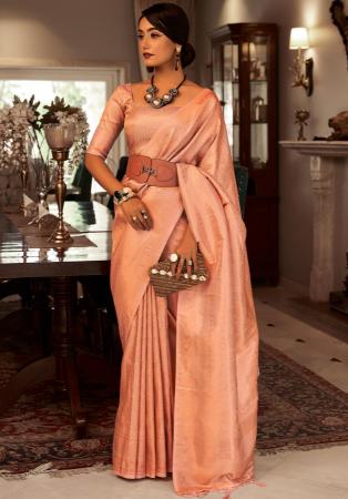 Picture of Marvelous Satin Dark Salmon Saree