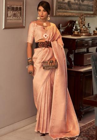 Picture of Graceful Satin Dark Salmon Saree