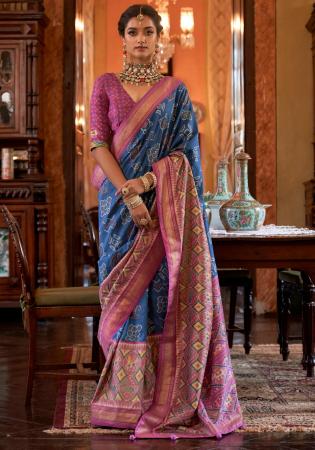 Picture of Resplendent Silk Steel Blue Saree