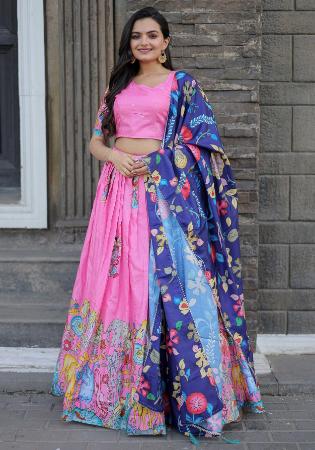 Picture of Beautiful Silk Hot Pink Lehenga Choli