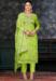 Picture of Chiffon Yellow Green Straight Cut Salwar Kameez