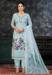 Picture of Chiffon Light Steel Blue Straight Cut Salwar Kameez