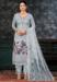 Picture of Chiffon Light Slate Grey Straight Cut Salwar Kameez