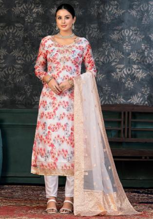 Picture of Lovely Chiffon Gainsboro Straight Cut Salwar Kameez