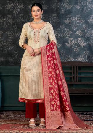 Picture of Chiffon Floral White Straight Cut Salwar Kameez