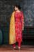 Picture of Net & Satin Fire Brick Straight Cut Salwar Kameez