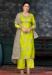 Picture of Net & Satin Golden Rod Straight Cut Salwar Kameez