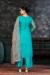 Picture of Net & Satin Dark Turquoise Straight Cut Salwar Kameez