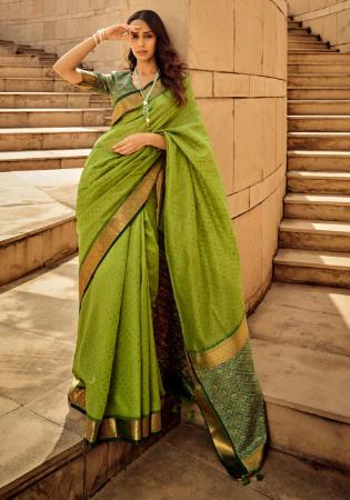 Picture of Resplendent Silk Yellow Green Saree