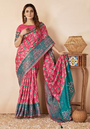 Picture of Well Formed Silk Light Coral Saree