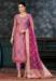 Picture of Organza Rosy Brown Straight Cut Salwar Kameez