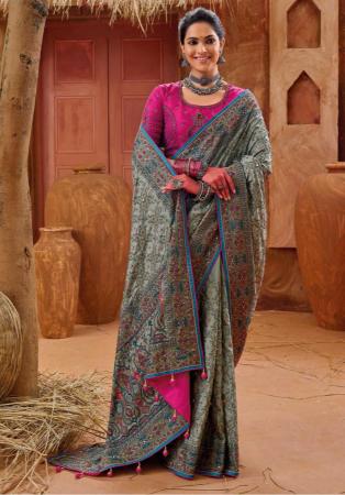 Picture of Resplendent Silk Dark Grey Saree