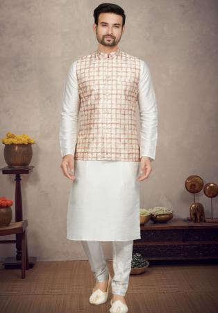 Picture of Lovely Silk Off White Kurtas