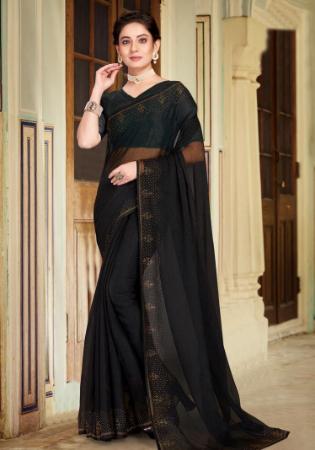 Picture of Excellent Silk Black Saree