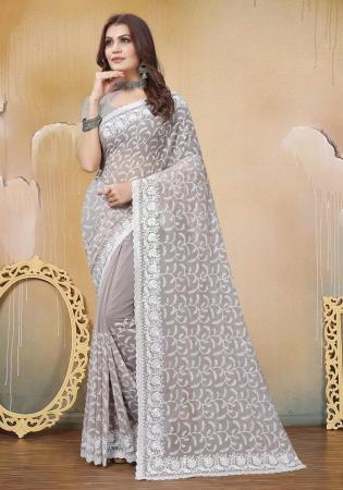 Picture of Beauteous Georgette Dark Grey Saree