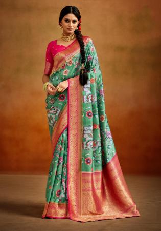 Picture of Gorgeous Silk Cadet Blue Saree