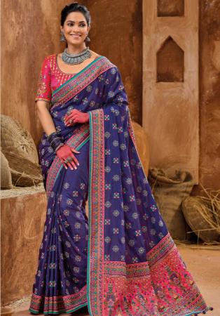 Picture of Comely Silk Purple Saree