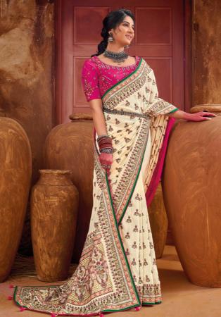 Picture of Ideal Silk Pale Golden Rod Saree