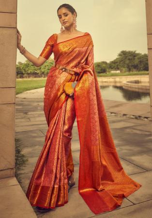 Picture of Nice Silk Fire Brick Saree