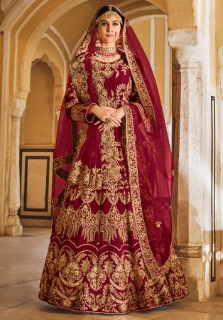 Picture of Splendid Chiffon Maroon Lehenga Choli