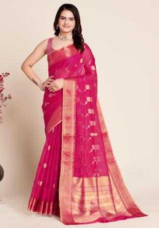 Picture of Exquisite Silk Medium Violet Red Saree