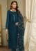 Picture of Georgette Steel Blue Straight Cut Salwar Kameez