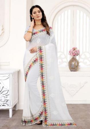 Picture of Magnificent Georgette White Saree