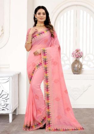 Picture of Nice Georgette Light Coral Saree