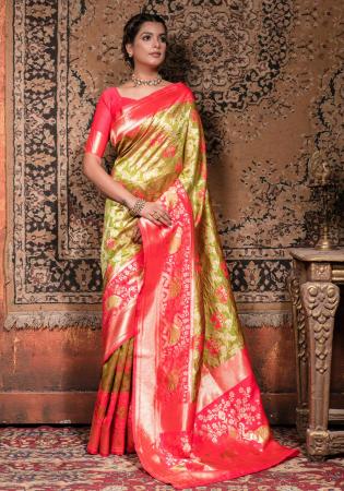 Picture of Beautiful Silk Dark Khaki Saree